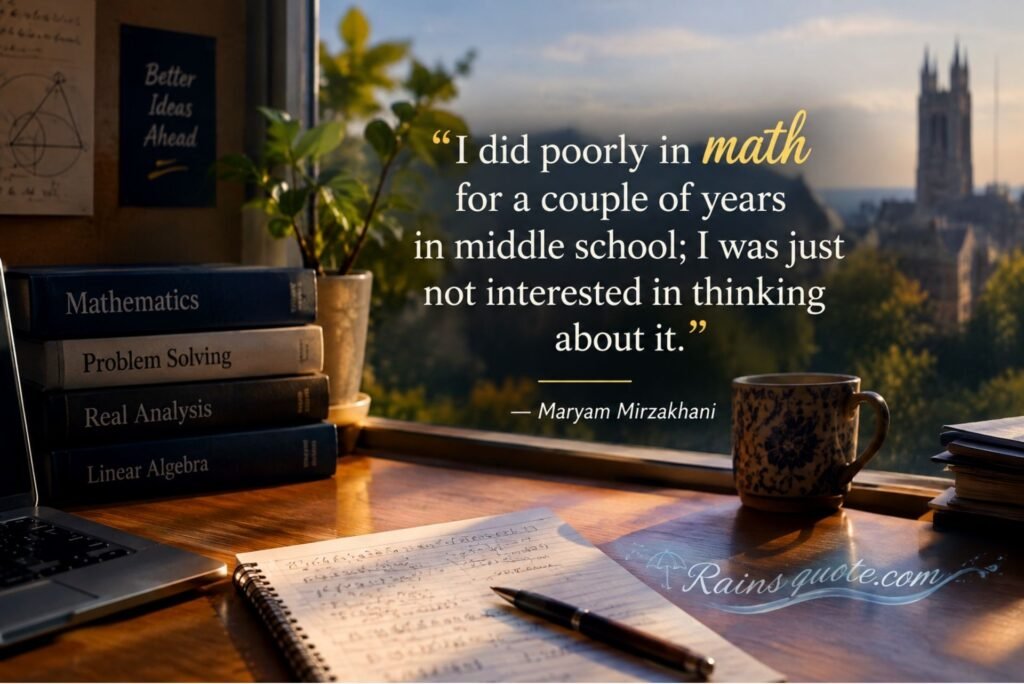 “I did poorly in math for a couple of years in middle school; I was just not interested in thinking about it.”