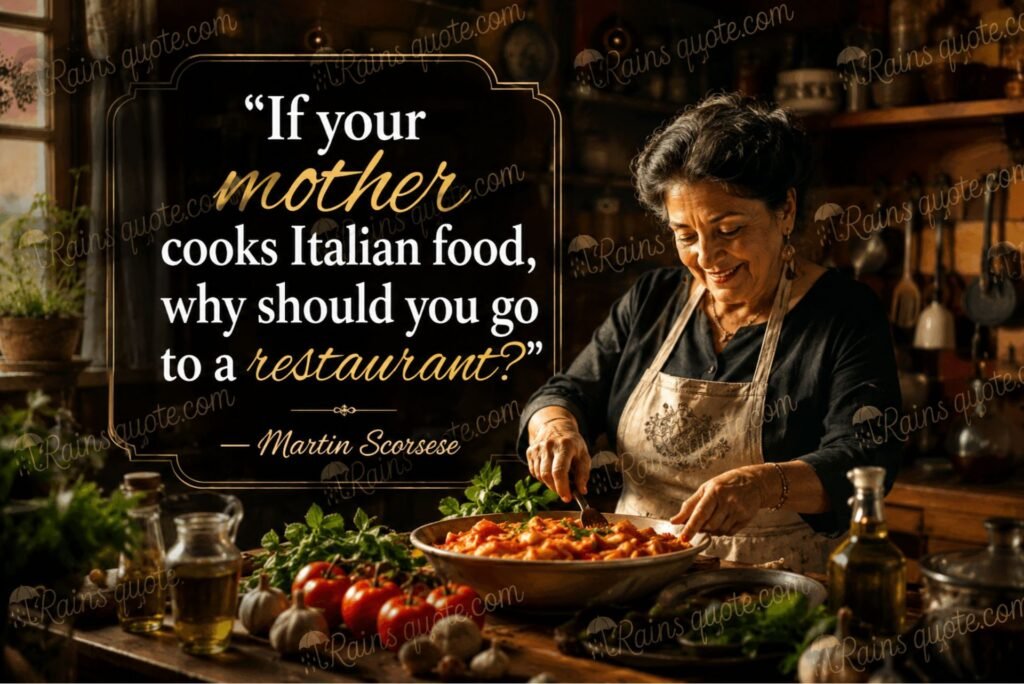 “If your mother cooks Italian food, why should you go to a restaurant?”