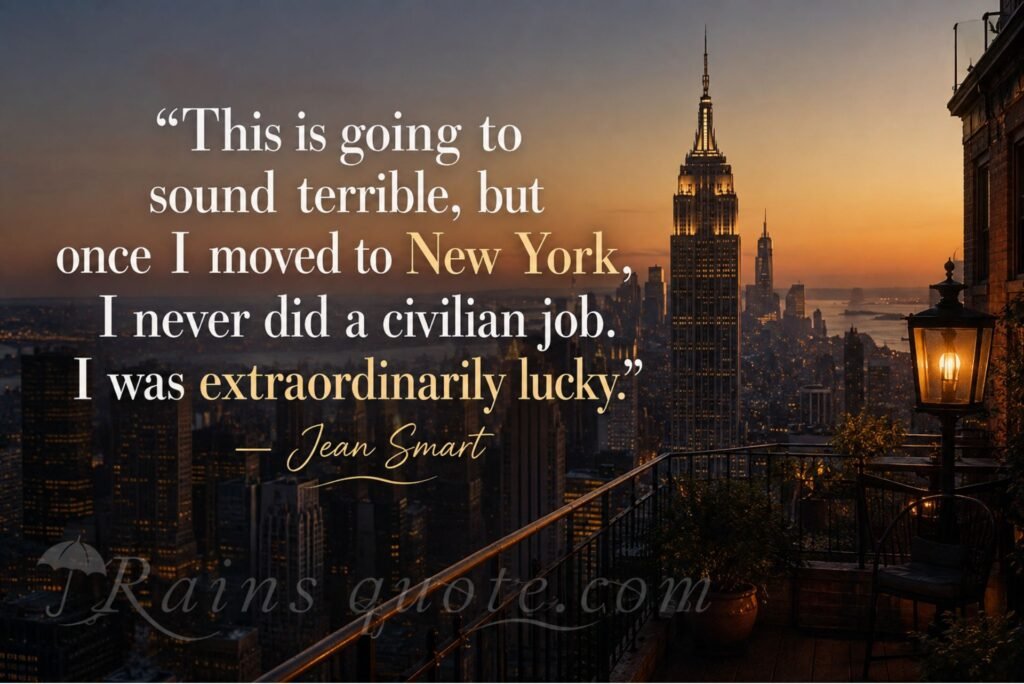 “This is going to sound terrible, but once I moved to New York, I never did a civilian job. I was extraordinarily lucky.”