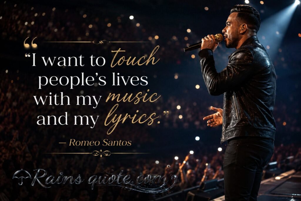 “I want to touch people's lives with my music and my lyrics.”