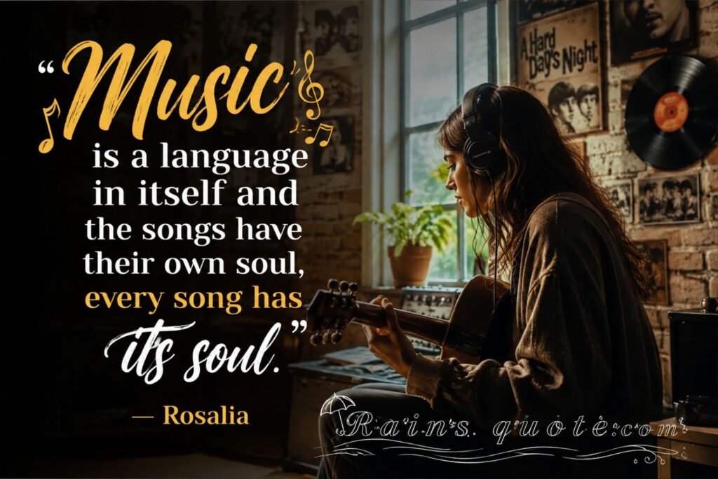 “Music is a language in itself and the songs have their own soul, every song has its soul.”