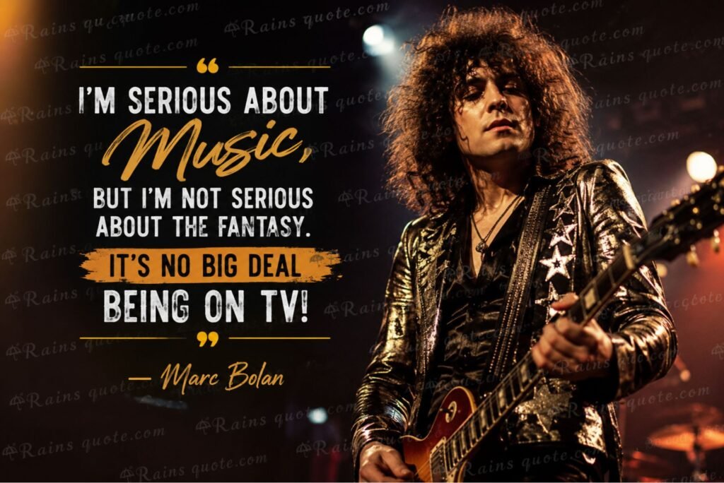 “I'm serious about music, but I'm not serious about the fantasy. It's no big deal being on TV!”