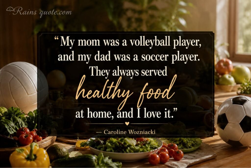 “My mom was a volleyball player, and my dad was a soccer player. They always served healthy food at home, and I love it.”
