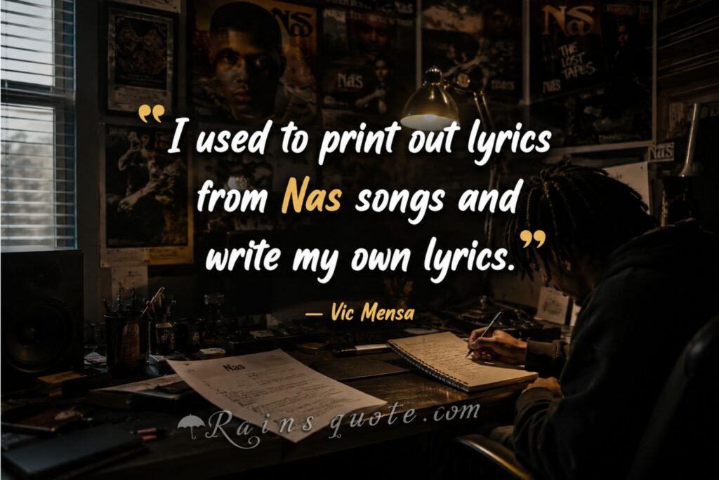 “I used to print out lyrics from Nas songs and write my own lyrics.” 