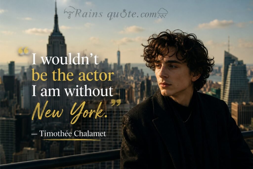 “I wouldn't be the actor I am without New York.”