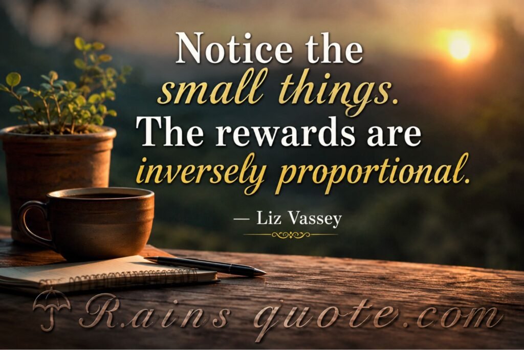 Notice the small things. The rewards are inversely proportional.”