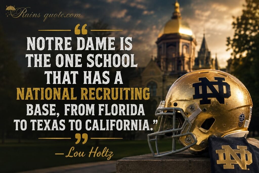 “Notre Dame is the one school that has a national recruiting base, from Florida to Texas to California.”