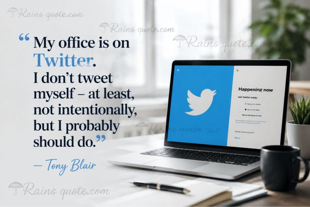 “My office is on Twitter. I don't tweet myself - at least, not intentionally, but I probably should do.”