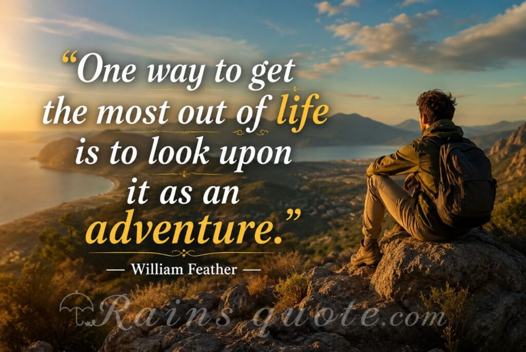 “One way to get the most out of life is to look upon it as an adventure.”