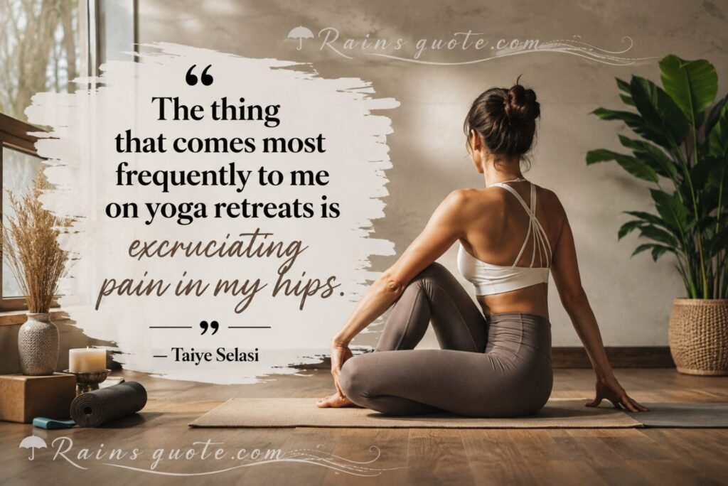 “The thing that comes most frequently to me on yoga retreats is excruciating pain in my hips.”