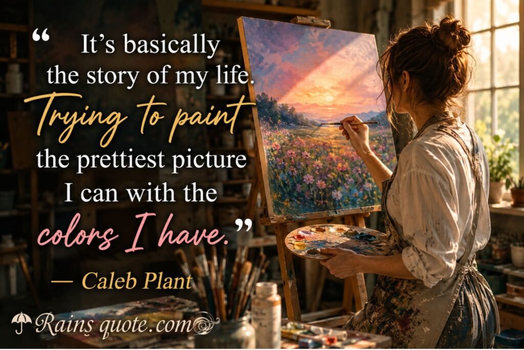 “It's basically the story of my life. Trying to paint the prettiest picture I can with the colors I have.”