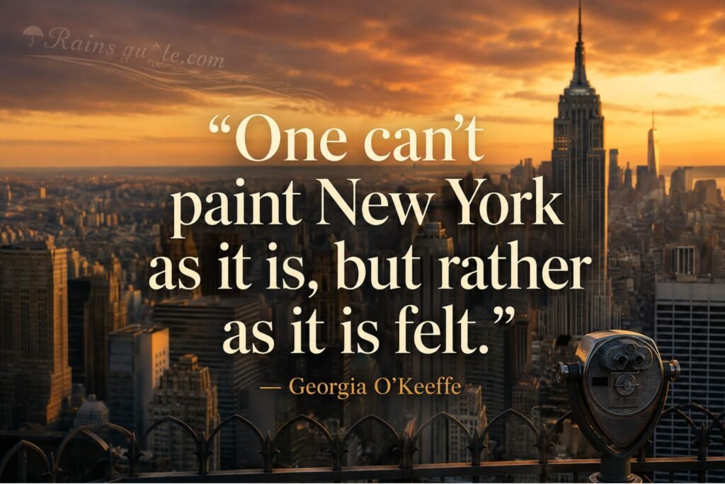 “One can't paint New York as it is, but rather as it is felt.”
