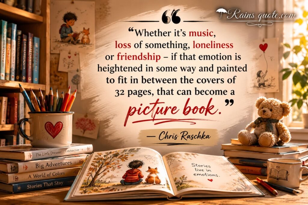 “Whether it's music, loss of something, loneliness or friendship - if that emotion is heightened in some way and painted to fit in between the covers of 32 pages, that can become a picture book.”
