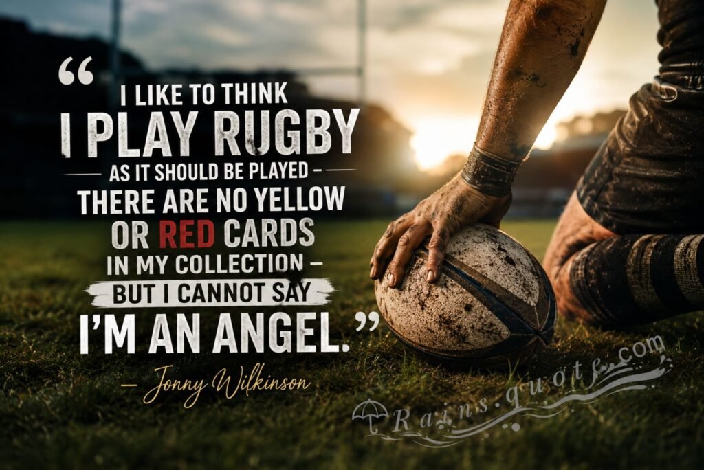 I like to think I play rugby as it should be played - there are no yellow or red cards in my collection - but I cannot say I'm an angel.”