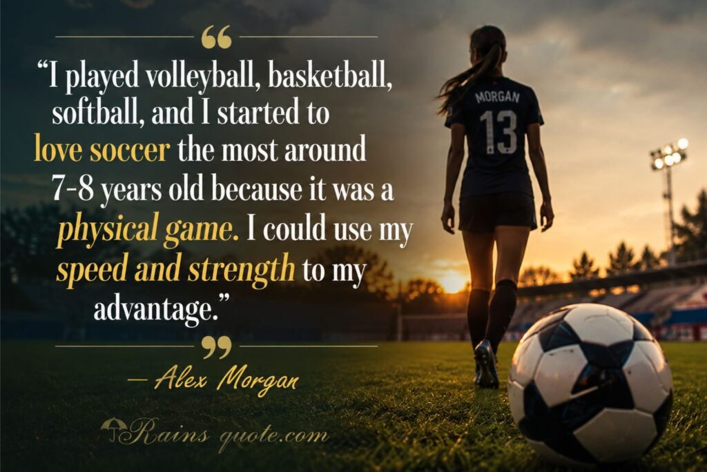 “I played volleyball, basketball, softball, and I started to love soccer the most around 7-8 years old because it was a physical game. I could use my speed and strength to my advantage.”