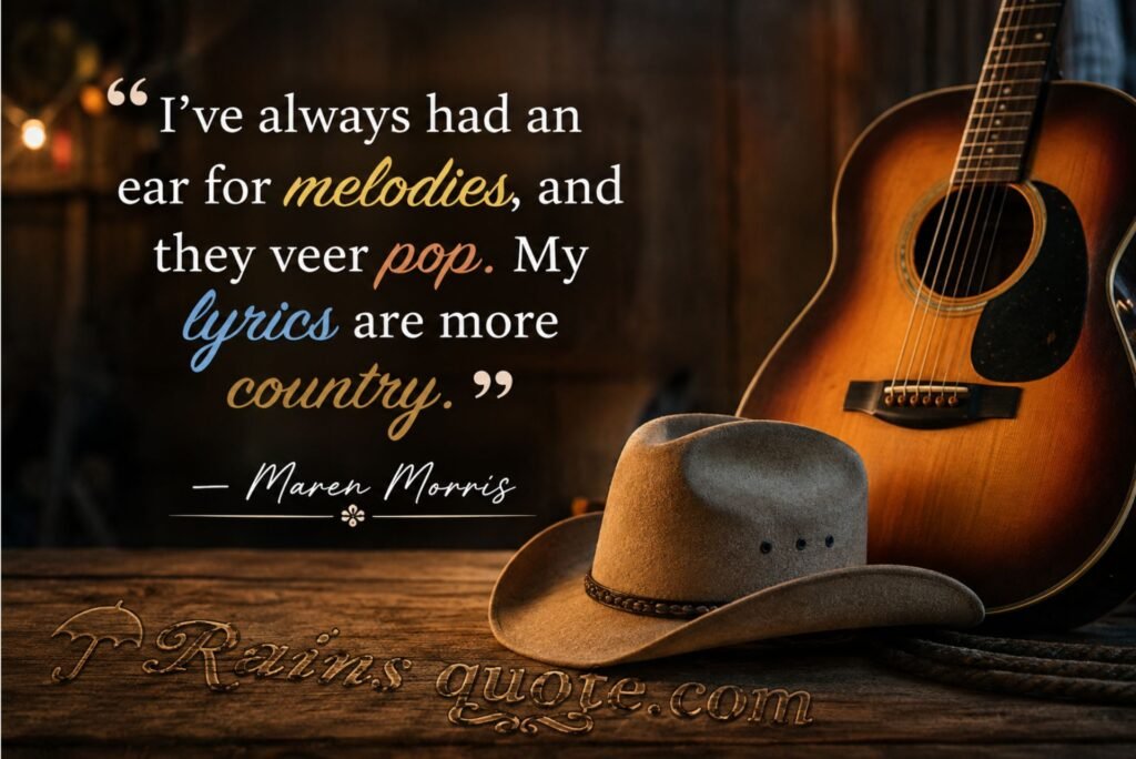 “I've always had an ear for melodies, and they veer pop. My lyrics are more country.”
