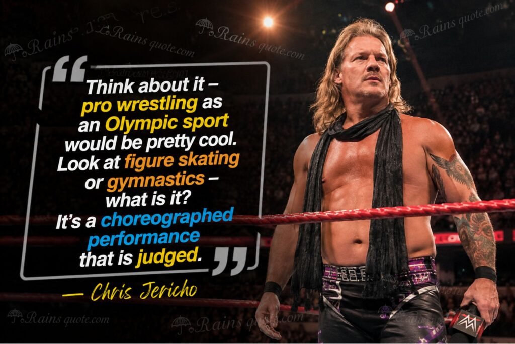 “Think about it - pro wrestling as an Olympic sport would be pretty cool. Look at figure skating or gymnastics - what is it? It's a choreographed performance that is judged.”