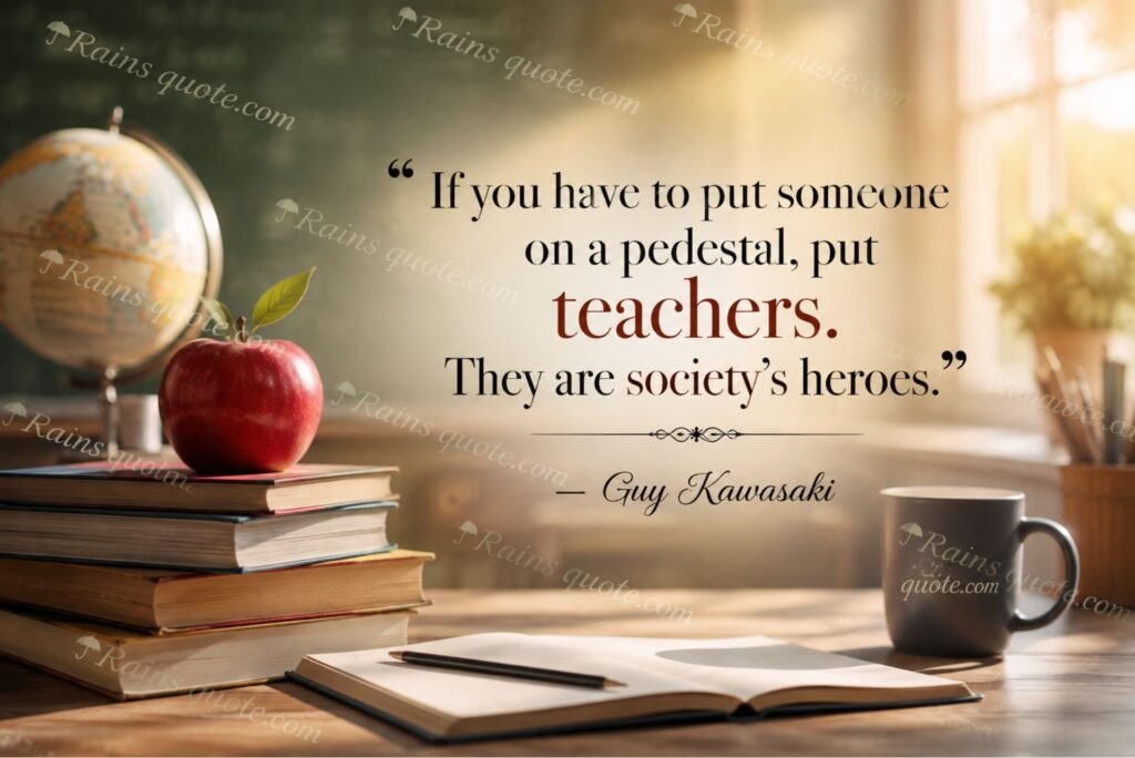 “If you have to put someone on a pedestal, put teachers. They are society's heroes.”