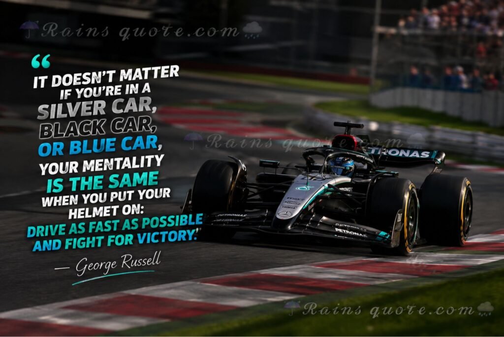 “It doesn't matter if you're in a silver car, black car, or blue car, your mentality is the same when you put your helmet on: drive as fast as possible and fight for victory.”