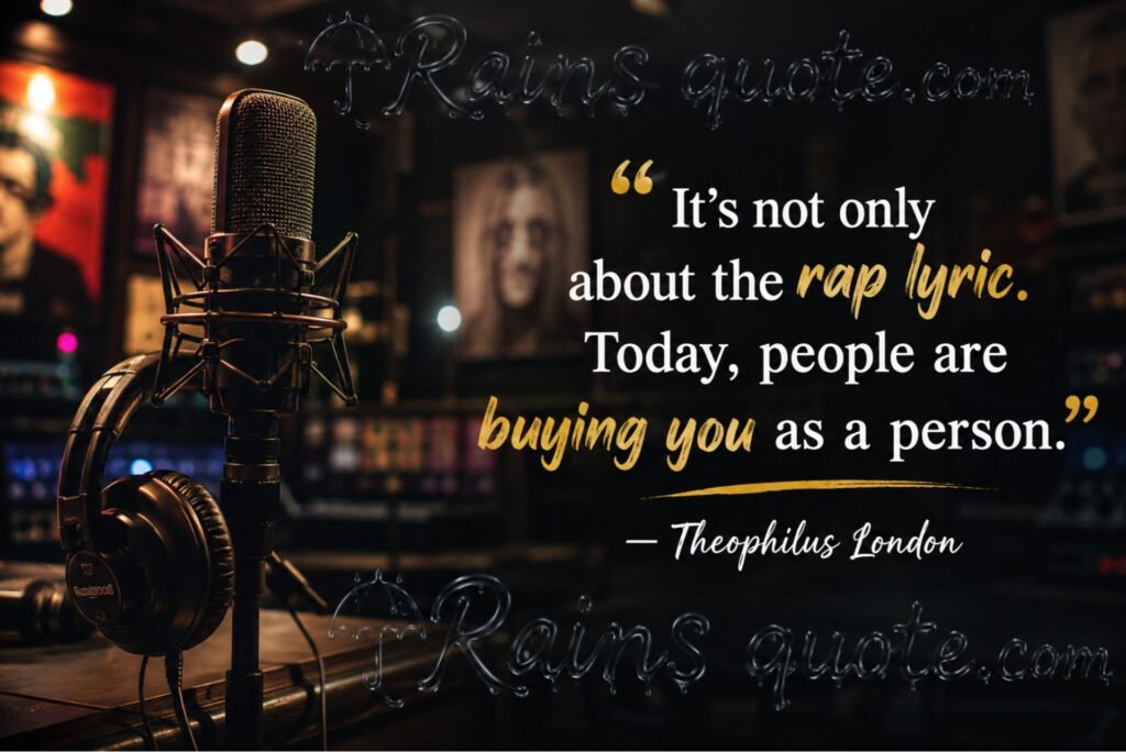 “It's not only about the rap lyric. Today, people are buying you as a person.”