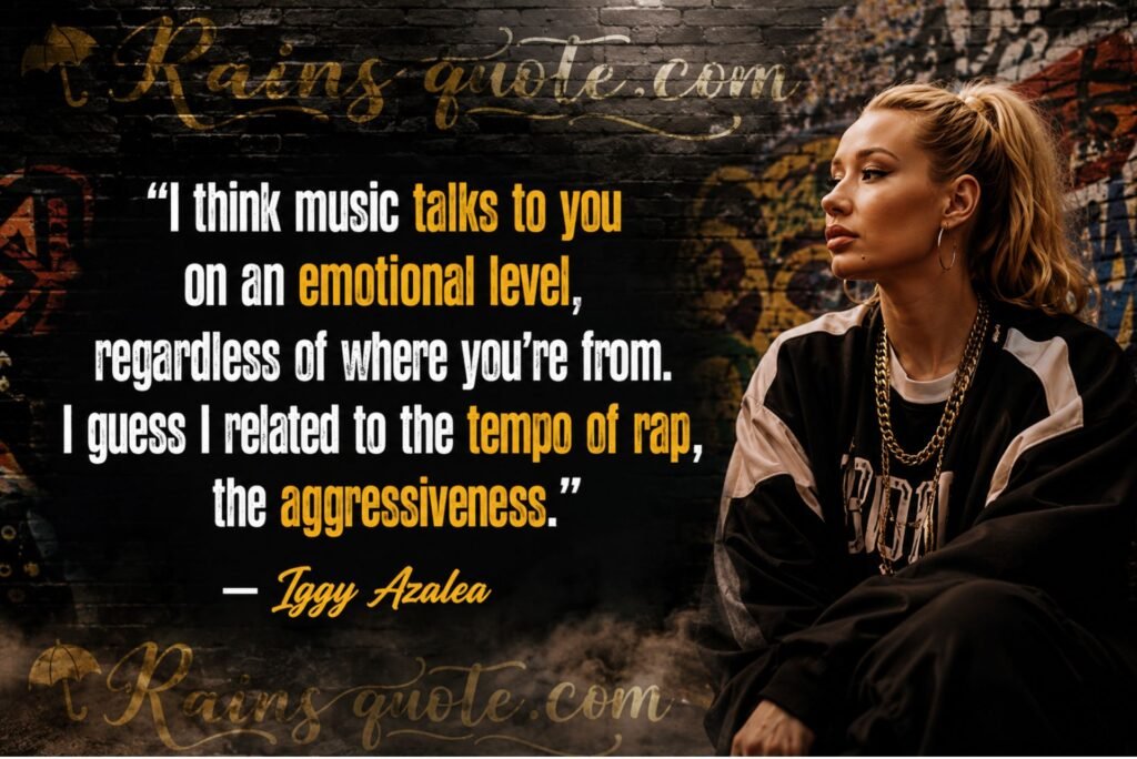 “I think music talks to you on an emotional level, regardless of where you're from. I guess I related to the tempo of rap, the aggressiveness.”