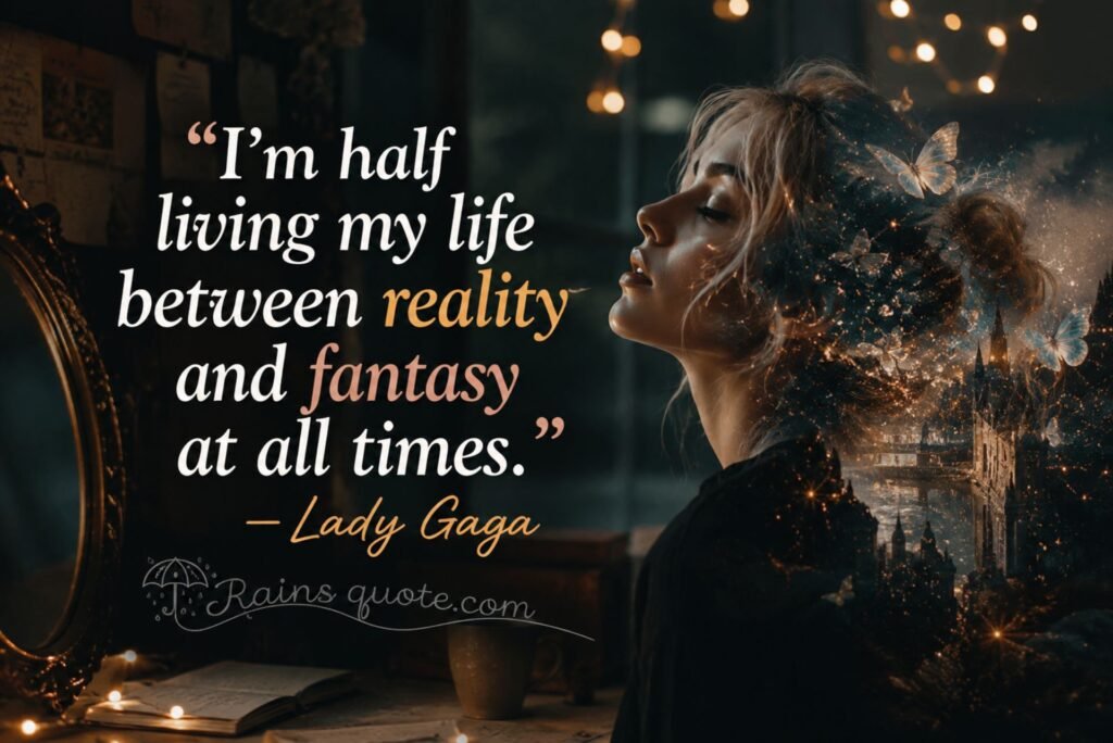 “I'm half living my life between reality and fantasy at all times.”