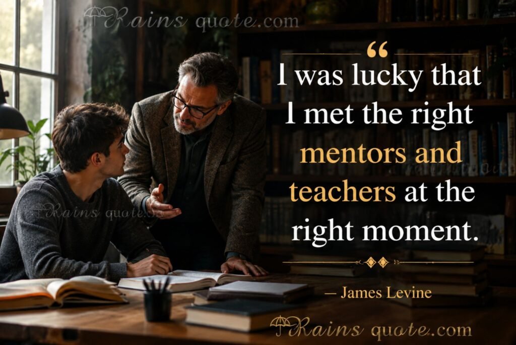  “I was lucky that I met the right mentors and teachers at the right moment.”