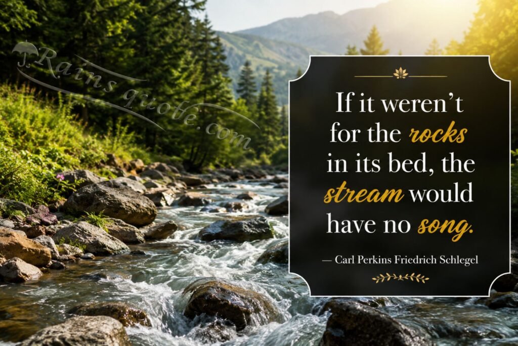“If it weren't for the rocks in its bed, the stream would have no song.”