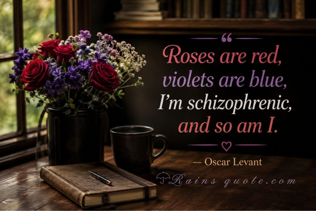 “Roses are red, violets are blue, I'm schizophrenic, and so am I.”