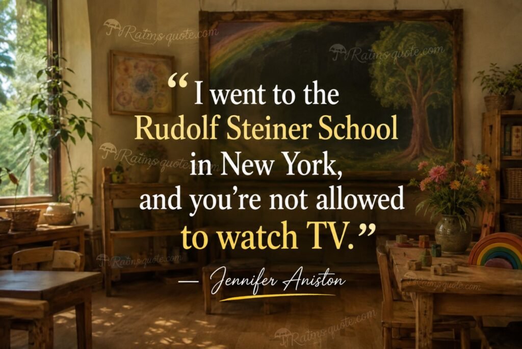 “I went to the Rudolf Steiner School in New York, and you're not allowed to watch TV.”