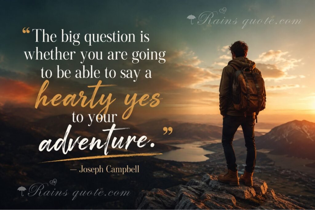 The big question is whether you are going to be able to say a hearty yes to your adventure.”
