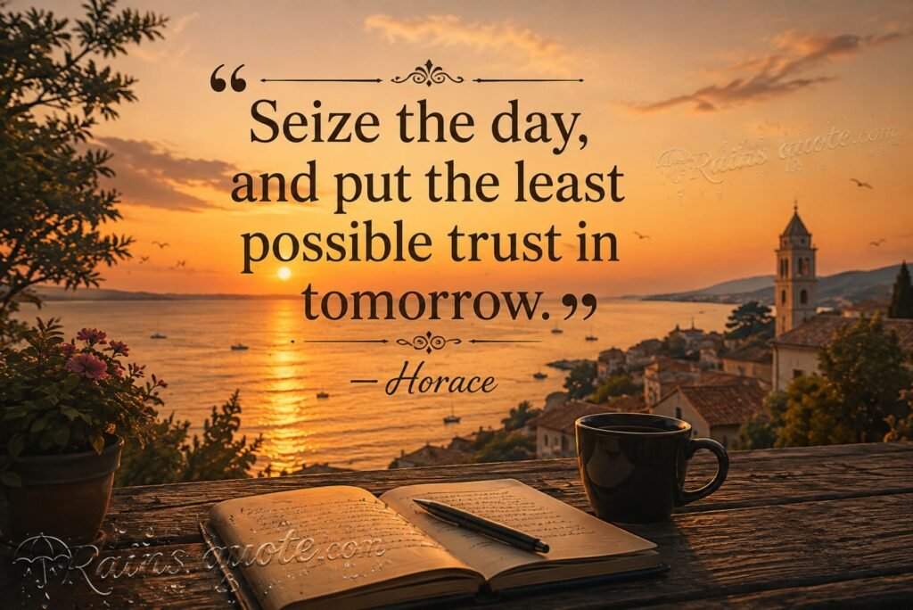  “Seize the day, and put the least possible trust in tomorrow.”