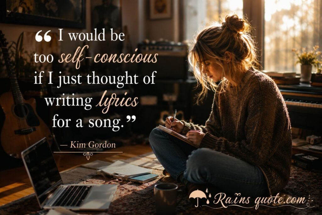 “I would be too self-conscious if I just thought of writing lyrics for a song.” 