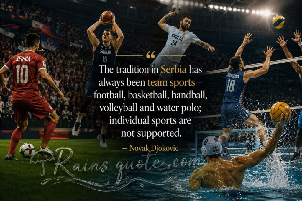“The tradition in Serbia has always been team sports - football, basketball, handball, volleyball and water polo; individual sports are not supported.”