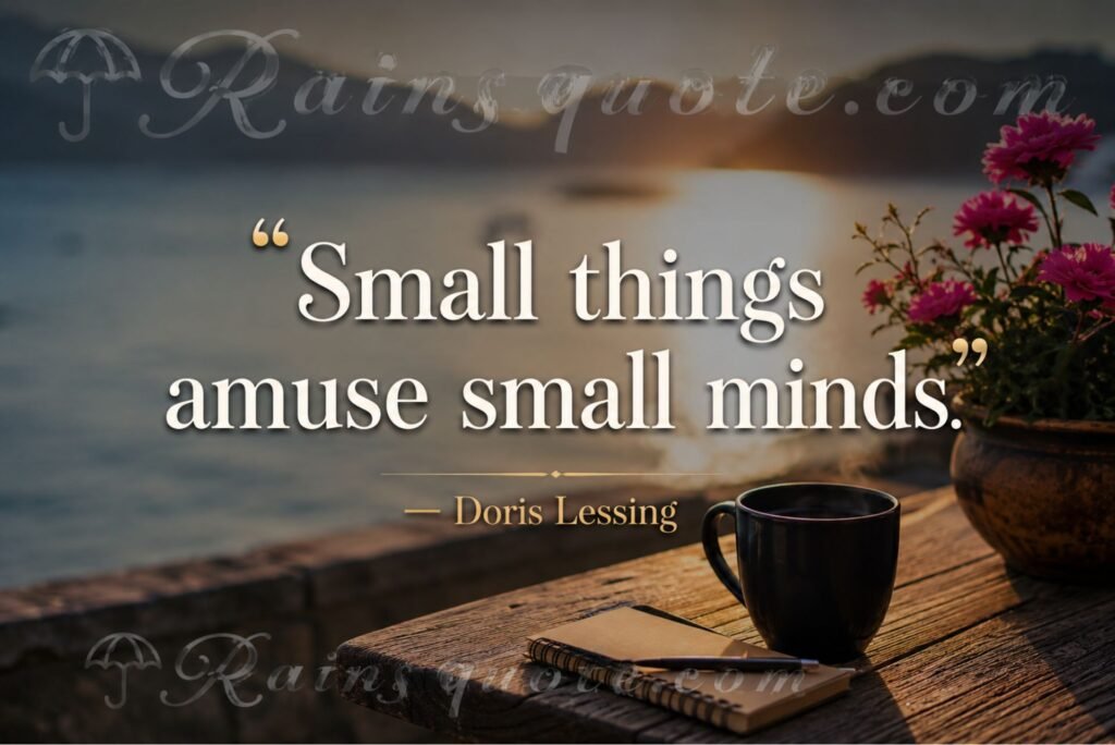 “Small things amuse small minds.”