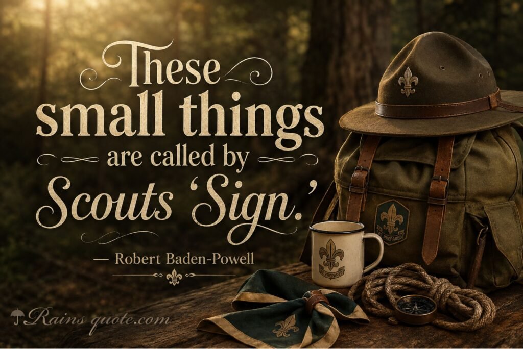 “These small things are called by Scouts ‘Sign.’”
