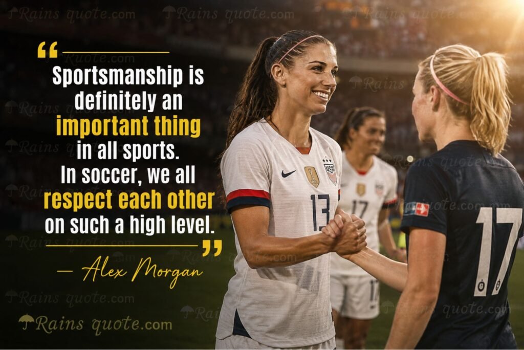 “Sportsmanship is definitely an important thing in all sports. In soccer, we all respect each other on such a high level.”