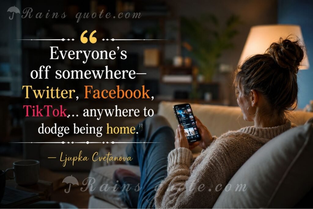 “Everyone’s off somewhere—Twitter, Facebook, TikTok… anywhere to dodge being home.”