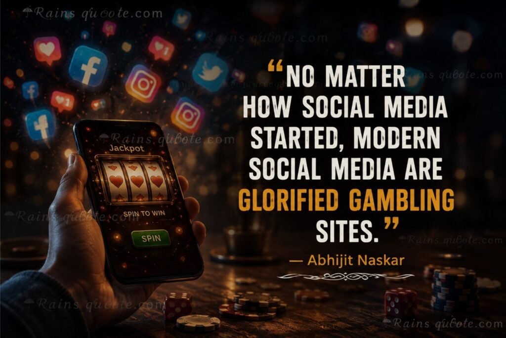 “No matter how social media started, modern social media are glorified gambling sites.”