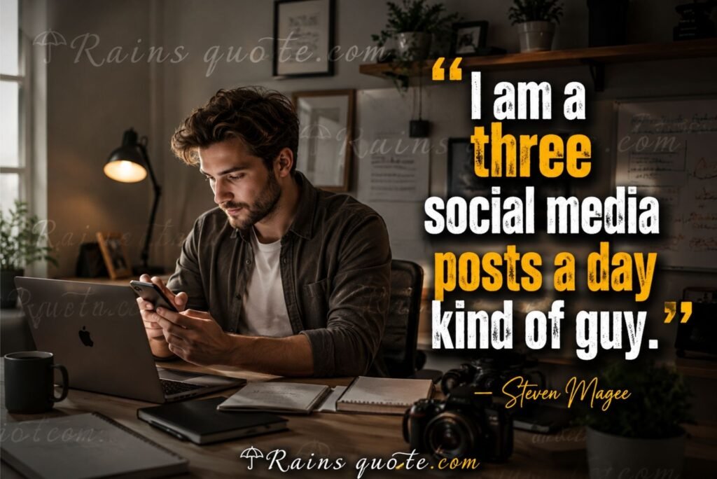 “I am a three social media posts a day kind of guy.”