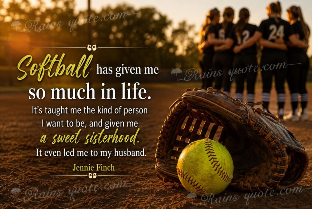 “Softball has given me so much in life. It's taught me the kind of person I want to be, and given me a sweet sisterhood. It even led me to my husband.”