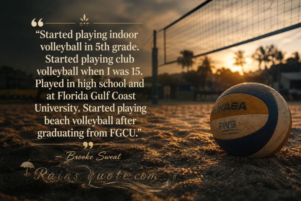 Started playing indoor volleyball in 5th grade. Started playing club volleyball when I was 15. Played in high school and at Florida Gulf Coast University. Started playing beach volleyball after graduating from FGCU.”