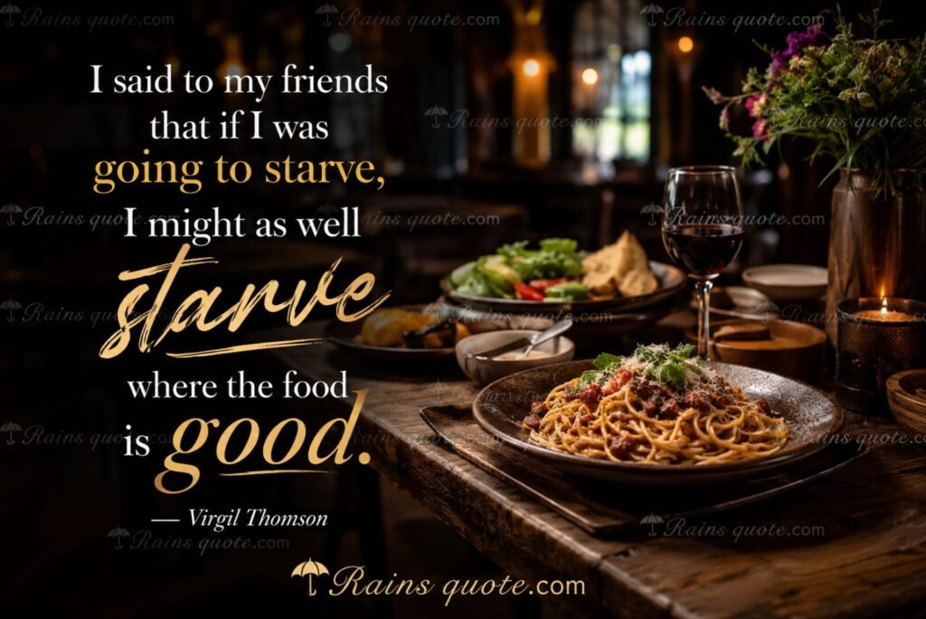 “I said to my friends that if I was going to starve, I might as well starve where the food is good.”