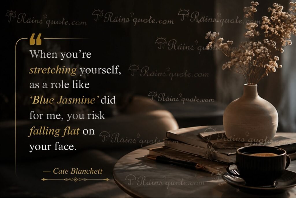 “When you're stretching yourself, as a role like 'Blue Jasmine' did for me, you risk falling flat on your face.”
