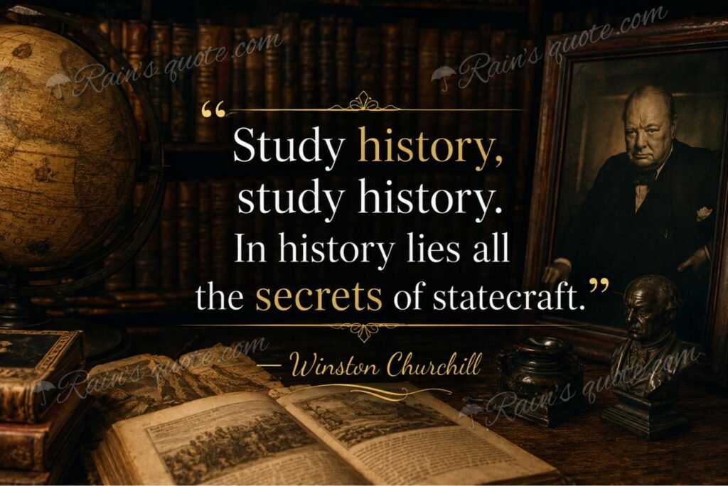 “Study history, study history. In history lies all the secrets of statecraft.”