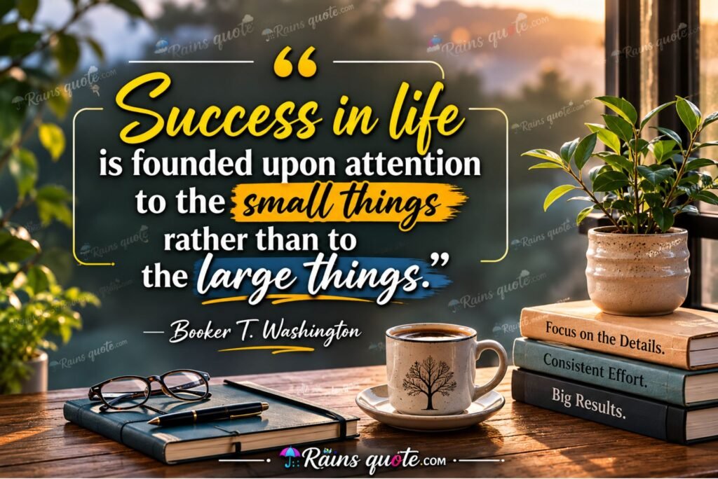 “Success in life is founded upon attention to the small things rather than to the large things.”