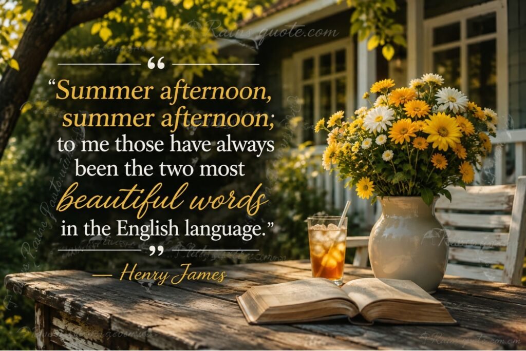  “Summer afternoon, summer afternoon; to me those have always been the two most beautiful words in the English language.”