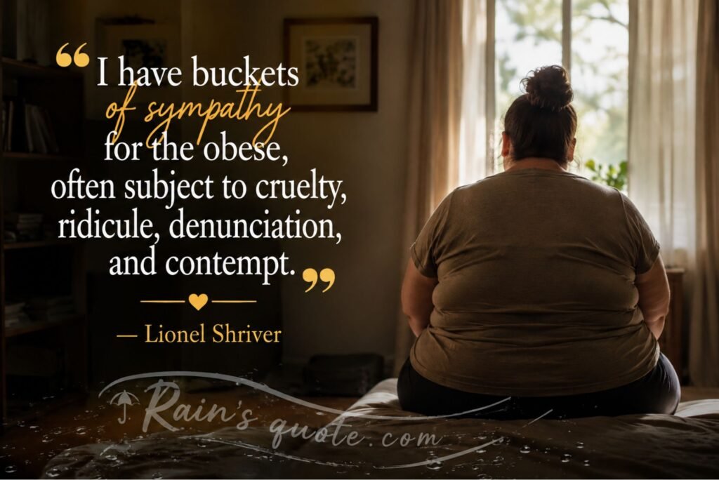 “I have buckets of sympathy for the obese, often subject to cruelty, ridicule, denunciation, and contempt.”