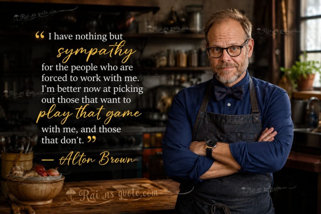 “I have nothing but sympathy for the people who are forced to work with me. I'm better now at picking out those that want to play that game with me, and those that don't.”