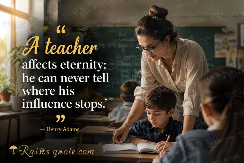 “A teacher affects eternity; he can never tell where his influence stops.”